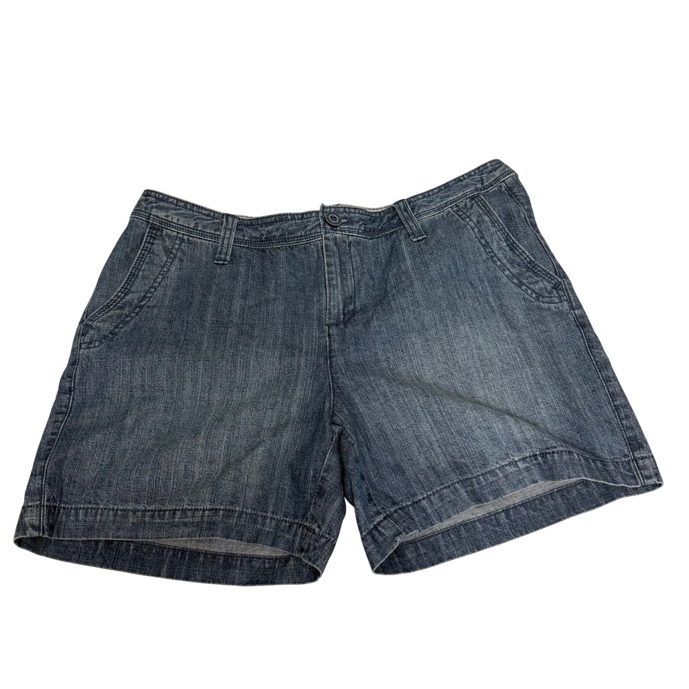 Natural Reflections Womens Size 10 Blue Cotton Slub Denim Bermuda Shorts